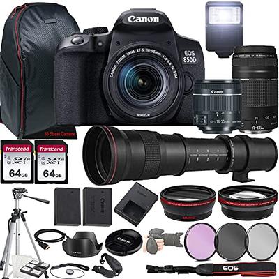  Canon EOS R8 Mirrorless Camera w/RF 24-50mm f/4.5-6.3 is STM  Lens + 2X 64GB Memory + Case + Microphone + LED Video Light + More (35pc  Bundle) : Electronics