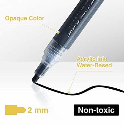 Black Acrylic Paint Pens - 8 Pack Black Paint Markers, Acrylic