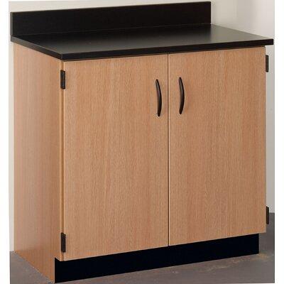 Glass Double Doored Laminate Storage Cabinet with Lock by Stevens