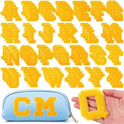 2 PCS 2.4 Inches Chenille Letter Patches for DIY Supplies, Iron on Letters  for Fabric Clothing/Hat/Bag, A-Z Varsity Letters Iron on Patches - White