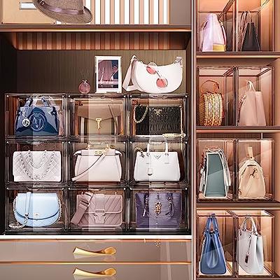 DILIBRA Set of 4 Plastic Purse Storage Organizer for Closet, Acrylic  Display Case for Purse and Handbag, Stackable Storage Boxes Organizer with  Magnetic Door for Clutch Wallet Book Toys (4) - Yahoo Shopping