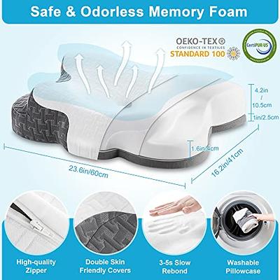 ZAMAT Adjustable Cervical Memory Foam Pillow Odorless Neck Pillows