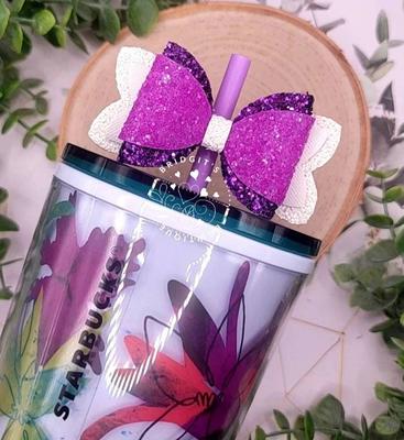 Glitter Bow Straw Topper