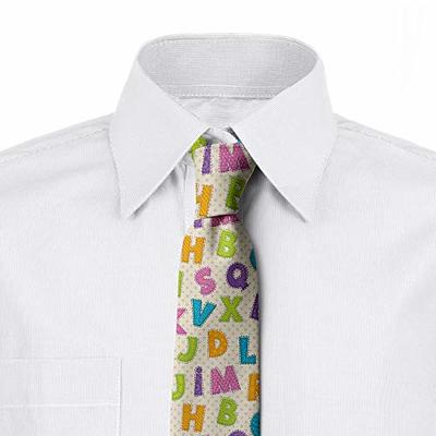 Ambesonne Men's Tie, Letters Alphabet ABC, 3.7