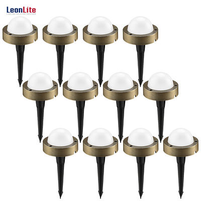 LEONLITE 12 Pack LED 1.5W Low Voltage Deck Lights, 2700K/3000K/4000K  Selectable, Outdoor Landscape Step Fence Light, IP65 Waterproof, Aluminium,  Black 