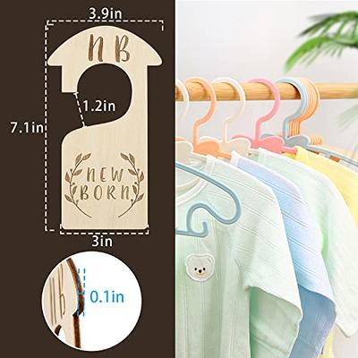  Beautiful Wooden Baby Closet Dividers - Double-Sided Organizer  for Newborn to 24 Months Size Clothes - Adorable Nursery Decor Hanger  Dividers Easily Organize Your Little Baby Girls or Boys Room : Baby