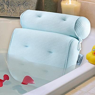 Idle Hippo Bath Pillow, Tencel Spa Bathtub Pillow, Ultra Soft Bath Pillows  for Tub Neck and Back Support, Quick Dry Bath Tub Pillow Headrest for  Bathtub, Machine Wash - Light Blue 