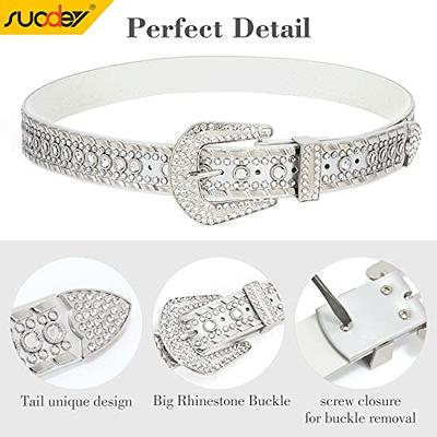 JASGOOD Rhinestone Belt for Women and Men Ladies Weatern Cowgirl Cowboy  Bling Belt for Jeans Pants Dress