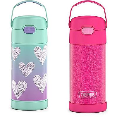 THERMOS FUNTAINER 12 Ounce Stainless Steel Vacuum Insulated Kids Straw  Bottle, Purple Hearts & FUNTAINER 12 Ounce Stainless Steel Vacuum Insulated  Kids Straw Bottle, Pink Glitter - Yahoo Shopping