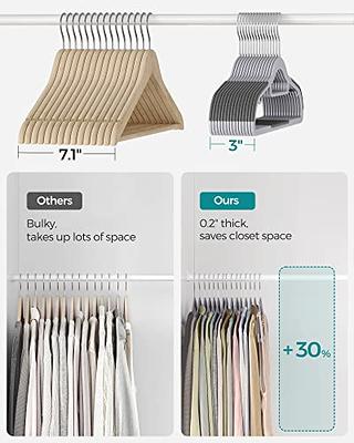 SONGMICS Pack of 50 Coat Hangers, Heavy-Duty Plastic Hangers, Non-Slip,  Space-Saving Clothes Hangers, 0.2 Inches Slim, 16.5 Inches Wide, 360°  Swivel Silver Hook, Light and Dark Gray UCRP20G50 - Yahoo Shopping