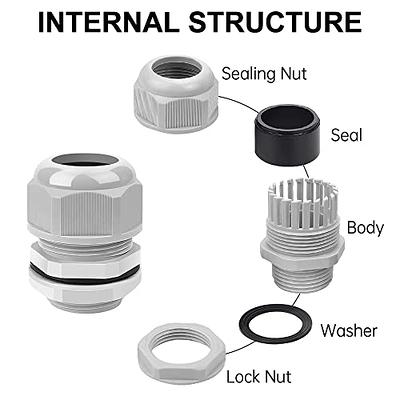 AIRIC 3/4 NPT Cable Glands Nylon PA66, White IP68 Waterproof Adjustable Strain  Relief Cord Connector, Junction Box Connectors Cord Grips with Gaskets and  Locknut, (3/4 NPT, 10PCS) - Yahoo Shopping