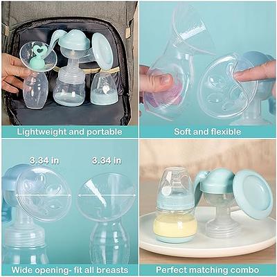  BumbleBee Manual Breast Pump Collector Combo- Silicone Milk  Collector 4oz/100ml with Suction Base & Neck Strap, Hand Pump Breast Pump  5oz/150ml with Compatible Nipple, Cap, Stopper and Storage Bag 