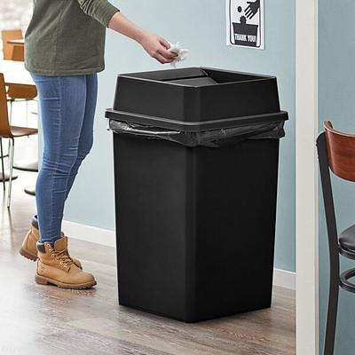 Project Source 32-Gallons Black Plastic Wheeled Trash Can with Lid