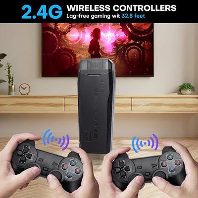 HDMI 4K TV Game Stick 64G 10000+ Game Video Built in Games Console + 2×  Wireless Gamepad