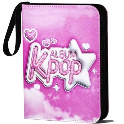 Leather Kpop Photocard Binder, 4-Pocket Photocard Holder, Kpop Zipper Binder  Case, 25 Sleeves, Black - Yahoo Shopping