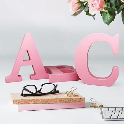  4 Inch White Designable Wood Letters, Unfinished Wood Letters  for Wall Decor Decorative Paintable Decorative Letters Standing Letters  Slices Sign Board Decoration for Craft Home Party Projects