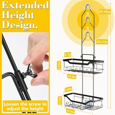 Skyapex Shower Caddy Over Showerhead, Extra Long Adjustable Shower Organizer  Hanging with Hooks Shampoo Soap Holder, Black Large Capacity Hanging Shower  Caddy for Bathroom, Stainless Steel - Yahoo Shopping