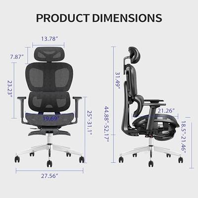 Soohow Ergonomic Mesh Office Chair, Computer Desk Chair Ergonomic, High Back  Office Chair with Headrest, Adjustable Lumbar Support and 3D Armrests. 