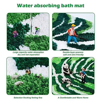 Green Leaf Bath Mat , Tufted Bathroom Rug