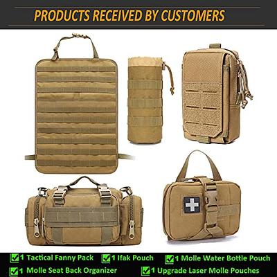  Molle Tactical Seat Back Organizer Panel with Pouches,  Universal Fit For Vehicle Car, Khaki : Automotive