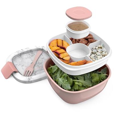 Bentgo® All-in-One Salad Container - Large Salad Bowl, Bento Box Tray,  Leak-Proof Sauce Container, Airtight Lid, & Fork for Healthy Adult Lunches;  BPA-Free & Dishwasher/Microwave Safe (Blush Marble) - Yahoo Shopping