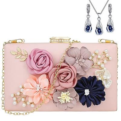 Rkrouco Evening Bag for Women, Flower Wedding Evening Clutch Purse