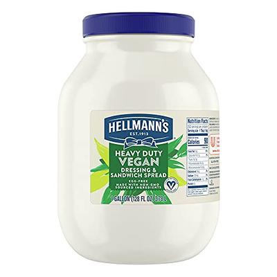 Hellmann's Heavy Duty Vegan Mayonnaise Jar, Creamy Plant Based Mayo,  Condiment for Salads and Sandwiches, Egg Free, 1 gallon, 128 oz, Pack of 1  - Yahoo Shopping