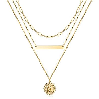  Krudan Dainty Gold Necklace for Women Simple Cubic