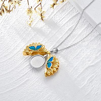 Dorunmo Butterfly Locket Necklace That Holds Pictures Sterling