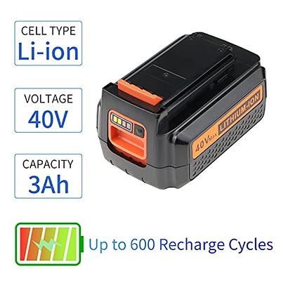 for Black+Decker 40V 40 Volt Max Lithium 3.0Ah Battery LBX2040 LBXR36 or  Charger