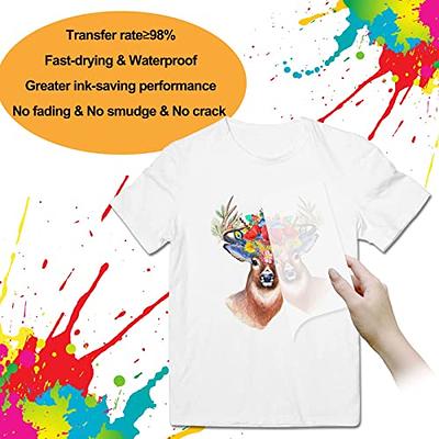 Transfer Master 30 Sheets Printable Heat Transfer Paper - Inkjet Printer Iron-On Transfer Paper for Light Fabrics, 8.5x11