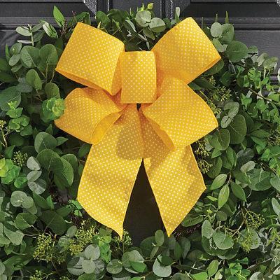 Riley Blake Grosgrain Ribbon 3/8 Inch - Yellow Dots