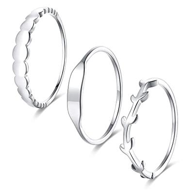 KAZITSAN Stainless Steel Rings for Women Statement Rings Fashion Plain Band Knuckle  Stacking Midi Rings Silver 3pc size 9 - Yahoo Shopping