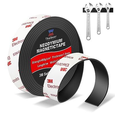 Magnetic Tape, 15 Feet Magnet Tape Roll (1/2'' Wide x 15 ft Long), with 3M  Strong Adhesive Backing. Perfect for DIY, Art Projects, whiteboards 