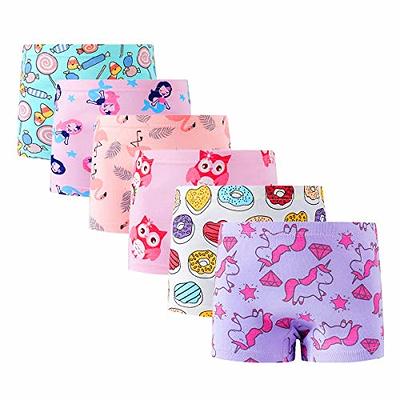 Cczmfeas Girls Hipster Cotton Underwear Boyshort Panties 6 Pack (C