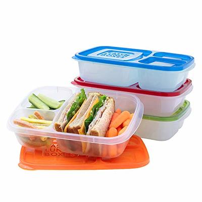 XGXN Meal Prep Containers (4 Pack), 4-Compartments Bento Lunch Box