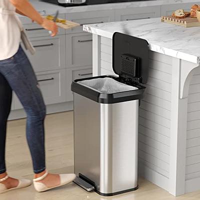 iTouchless SoftStep 13.2 Gallon Stainless Steel Step Trash Can