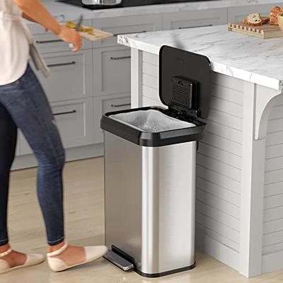 Simplehuman 1.5 Liter / 0.4 Gallon Mini Countertop Trash Can, Brushed  Stainless