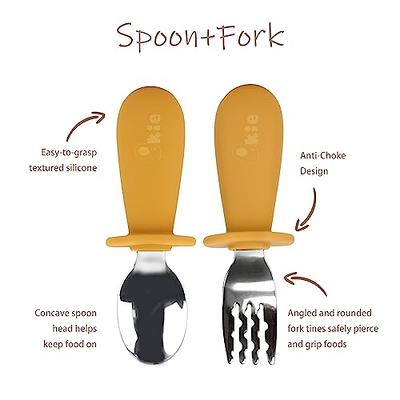 Jenbode Baby Fork and Spoon Set with Carry Case Baby Training Utensils Self  Feeding Toddler Silverware Silicone and Stainless Steel Kids and Toddler  Utensil Set - Yahoo Shopping