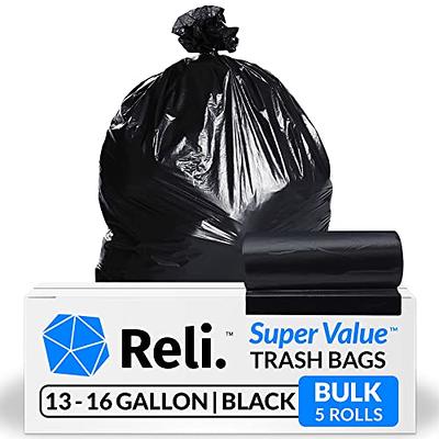 Reli. Tall Kitchen Trash Bags 13 Gallon Drawstring (250 Bags) Tall Kitchen  Drawstring Garbage Bags 13 Gallon (White)