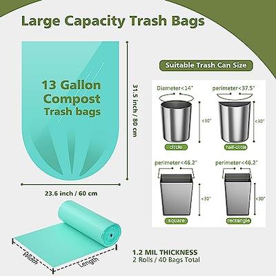 Compostable Trash Bags, 13-15 Gallon Biodegradable Trash Bags Recycled  Garbage Bags Unscented Wastebasket Liners for Kitchen Office(75 Counts,  Blue)