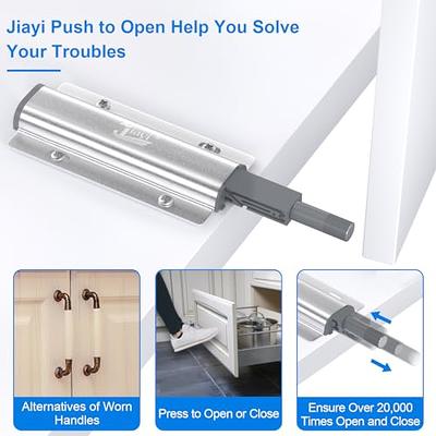 Magnetic Push Latches for Cabinets Jiayi 4 Pack Push to Open Door Latch  Heavy Duty Touch Latches Kitchen Door Push Release Latch for Drawer Closure Push  Catch Press Out Cabinet Hardware 