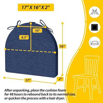 RECYCO Chair Cushions for Dining Chairs 4 Pack, Square Thick Chair Pads  with Ties Non Slip, Soft and Comfortable Seat Cushion for Kitchen Dining