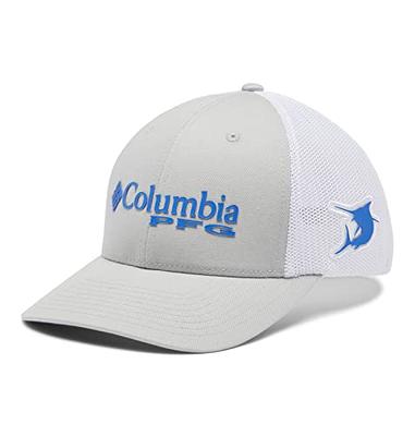 Columbia Hat Snapback Baseball Cap Blue Flag Fish Logo White Mesh Trucker  Golf