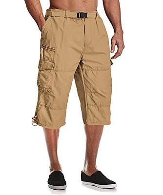 Mens Cargo Trousers Cargo Shorts 3/4 Relaxed Fit Below Knee Capri Cinch  Bottom Cargo Pants Cotton 2023 | Amazon.com