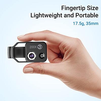 HD 200X Magnification CPL Smartphone Phone Microscope Lens 6 LED