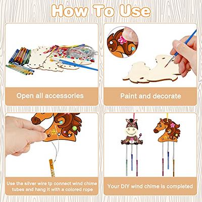 Arts and Crafts for Kids Ages 4-8 8-12, Unfinished Wood Slices with Gem  Painting Stickers Kits Children Painting Activities Kit Creative Art Toys  Party Favors for Kids Boys Girls