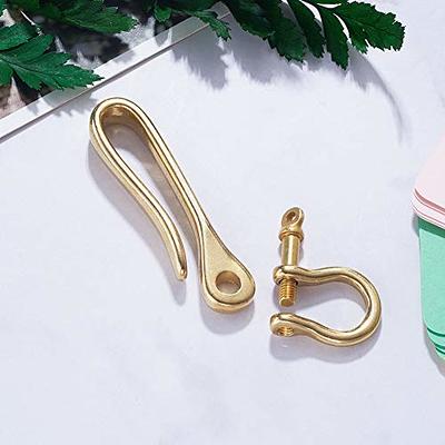 Brass Japanese Hook With U Shackle Clasp Fish Hook Key Chain Clasp