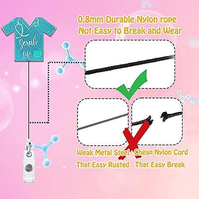 8pcs Health Alligator Clip Name Retractable Reel Nylon Rope Nurse Badge  Holder