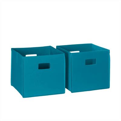 Regency 12 in. H x 12 in. W x 12 in. D Teal Fabric Cube Storage Bin, Blue